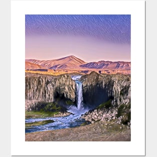 Waterfall In The Desert Posters and Art